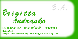 brigitta andrasko business card